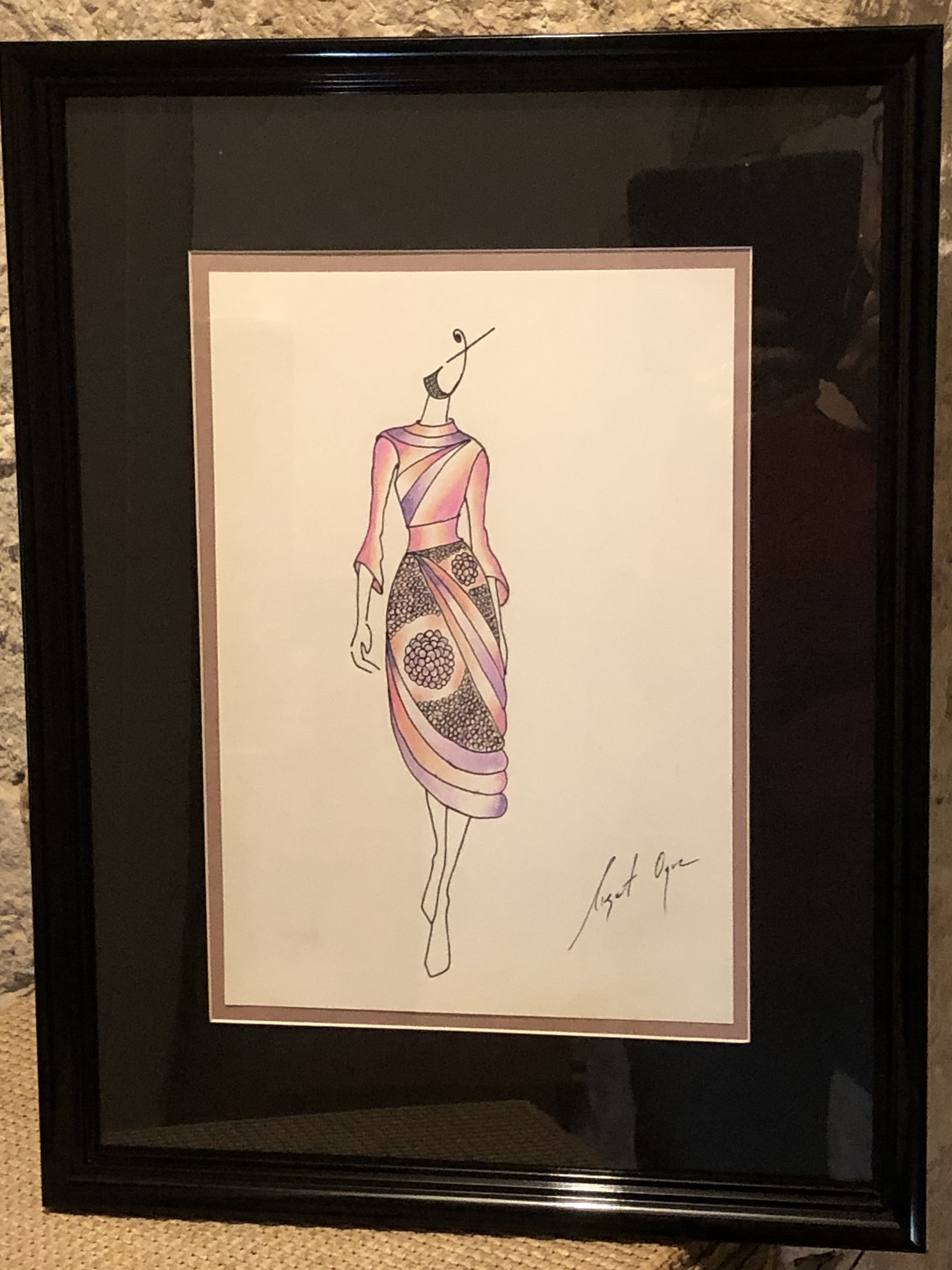 Robe rose encadrée